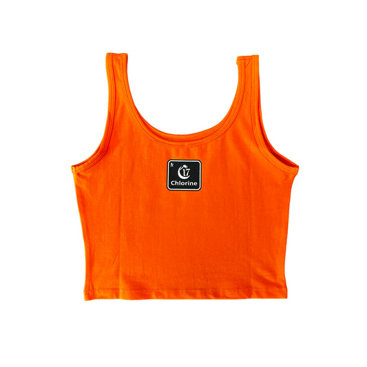 Chlorine Diamond design - Women's tank - Crop Top - Orange