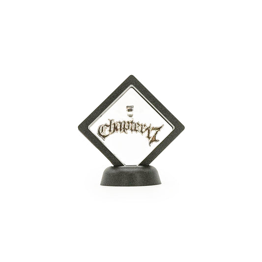 2.5" Chapter 17 text logo Pendant .925 Silver with Display and stand