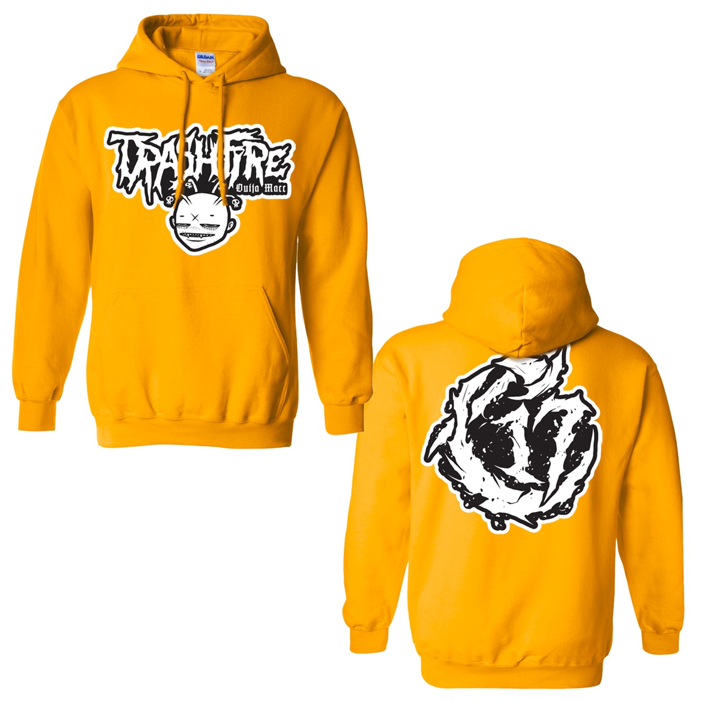 Trashfire - logo - HOODIE in GOLD