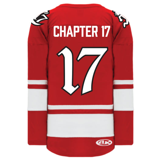 Official Chapter 17 Hockey Jersey - Red - 2023 Text logo