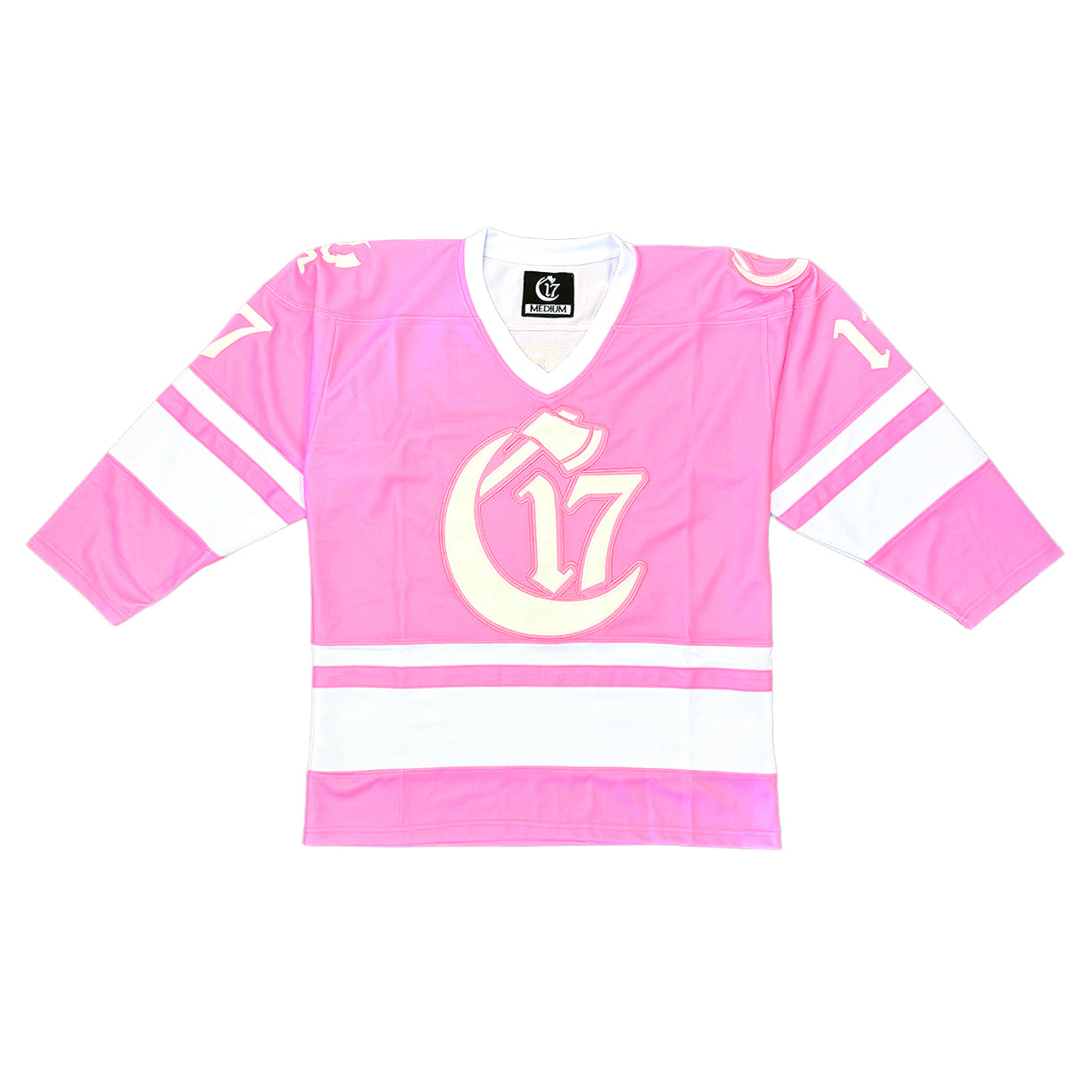 C17 Hockey Jersey - Pink & White