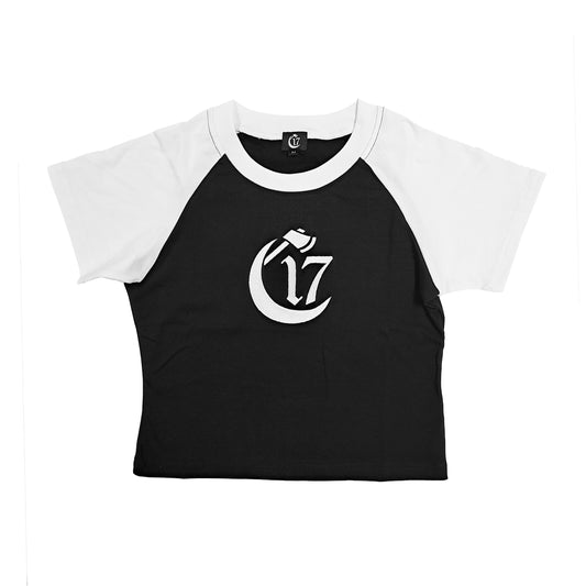 Juggalo Baby-Doll Embroidered  Crop Tee - Black