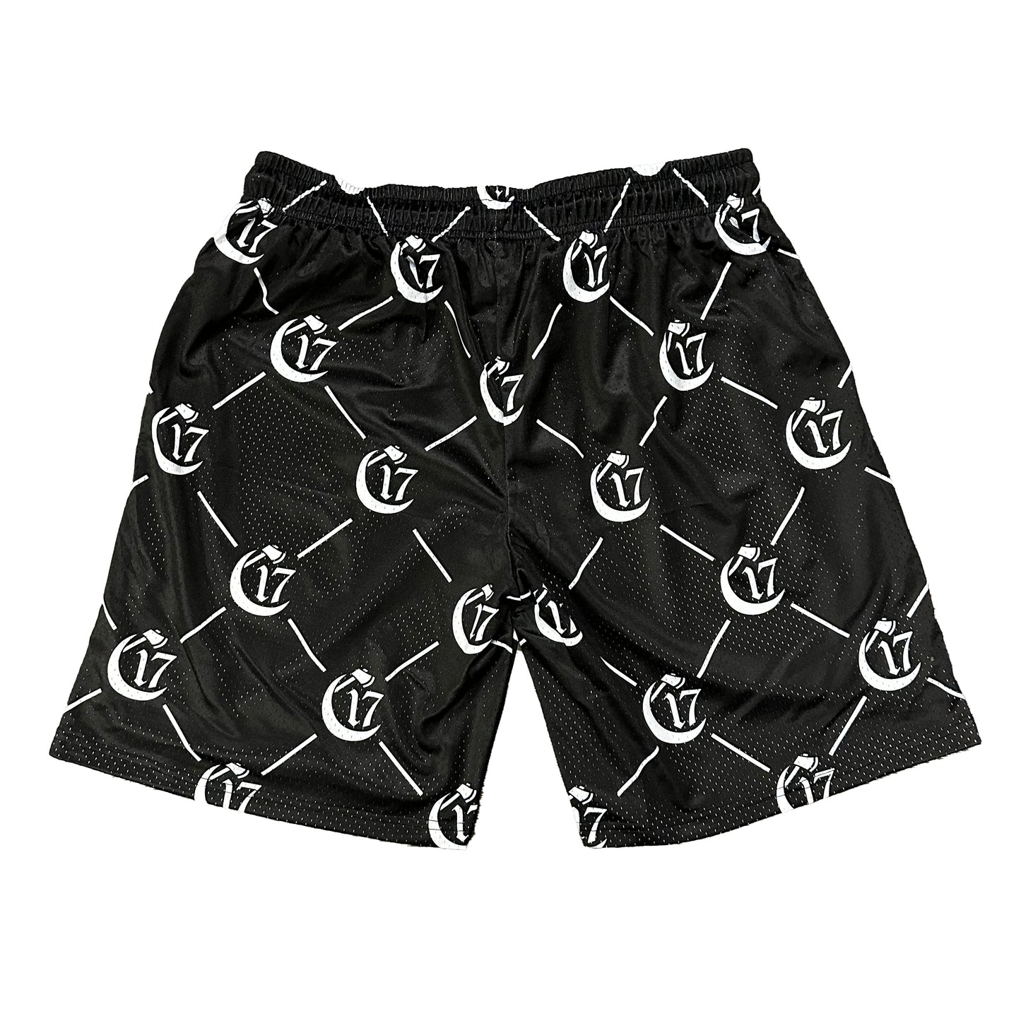 C17 - Monogram - 9 inch inseam Long Shorts - Black