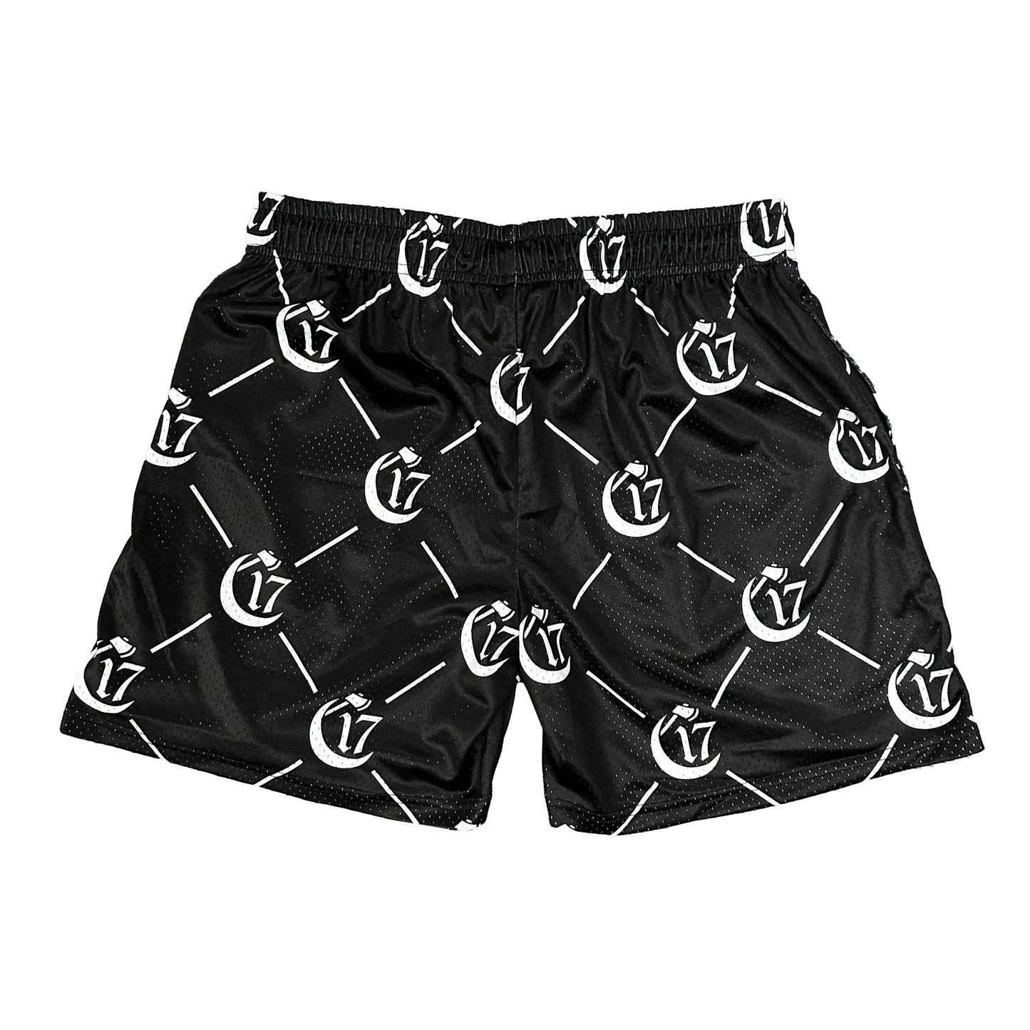 C17 - Monogram - 6 inch inseam Shorts - Black