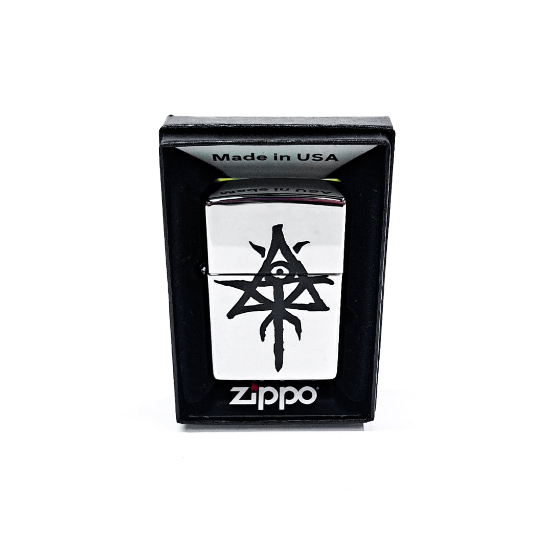 Zippo Lighter - Pyramid of Skulls - Chrome