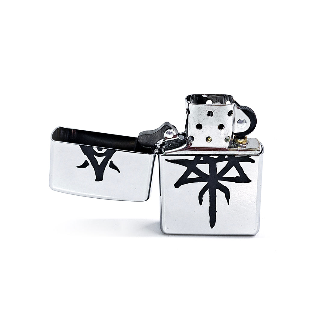 Zippo Lighter - Pyramid of Skulls - Chrome