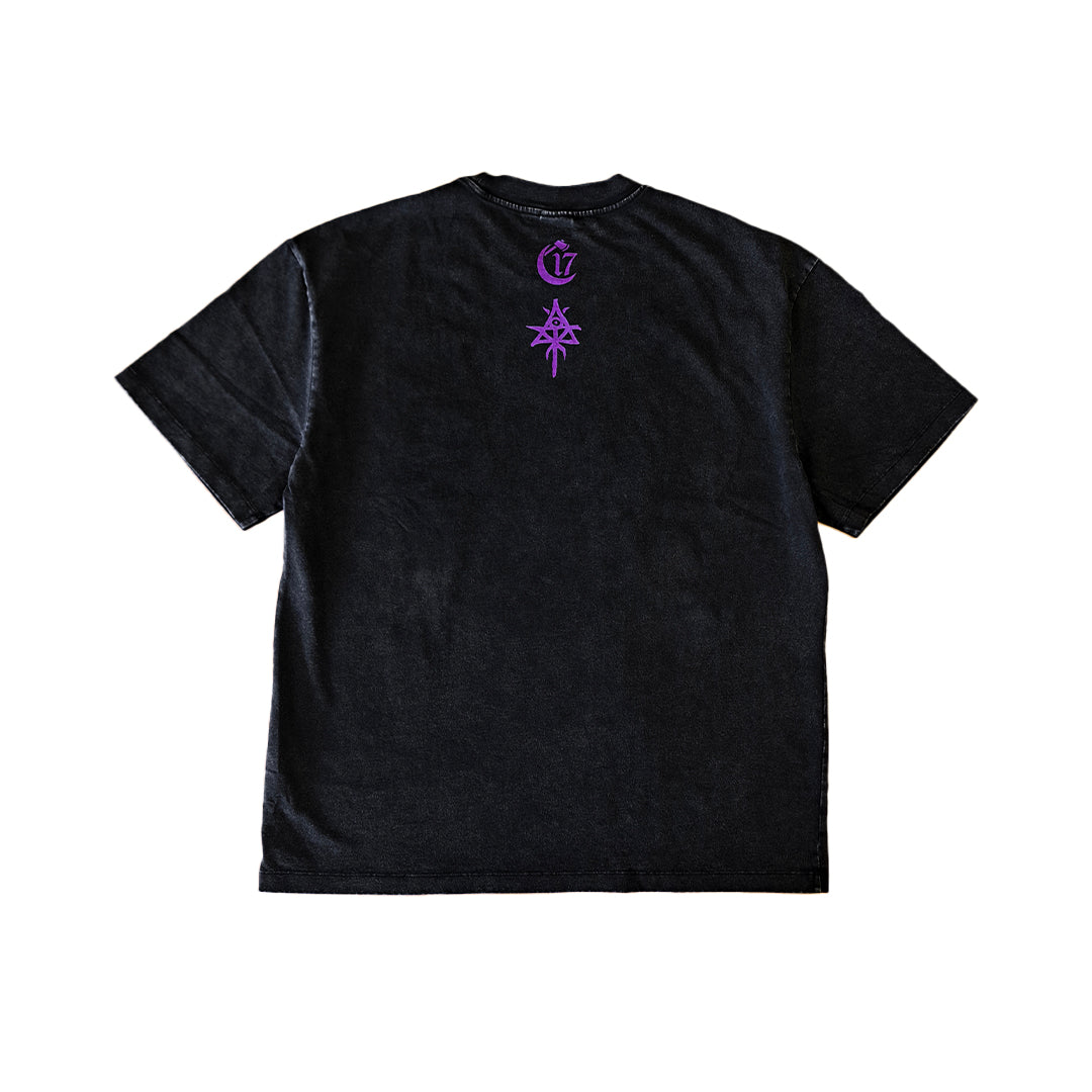 Sacred Select Pyramid of Skulls Distressed Box Tee - Vintage Black