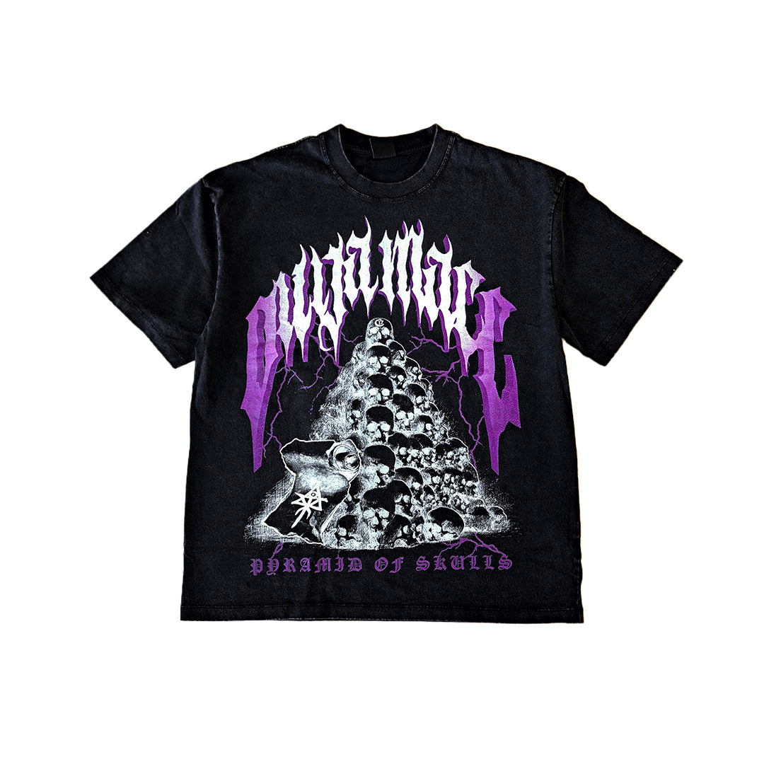 Sacred Select Pyramid of Skulls Distressed Box Tee - Vintage Black