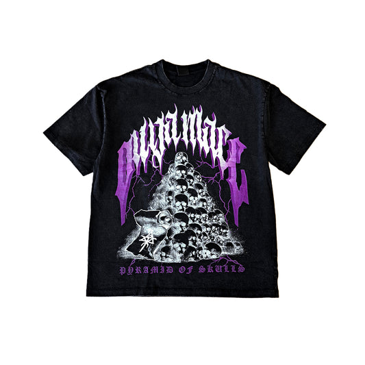 Sacred Select Pyramid of Skulls Distressed Box Tee - Vintage Black