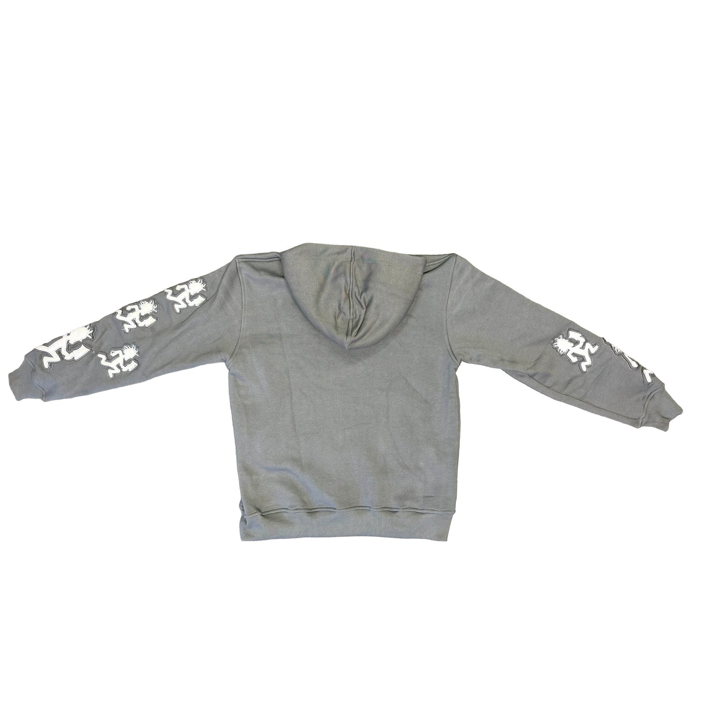 Luxury Worn & Torn Patchwork Hoodie - Grey