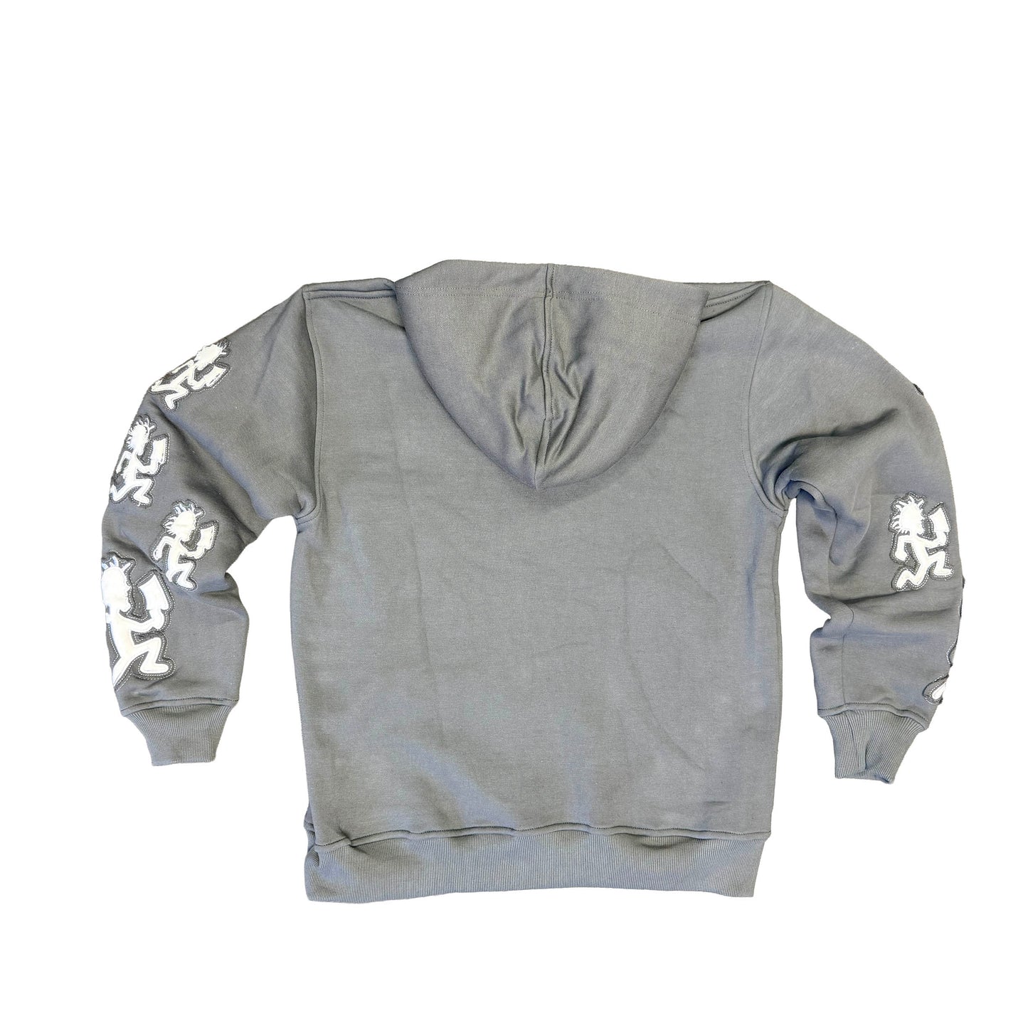 Luxury Worn & Torn Patchwork Hoodie - Grey