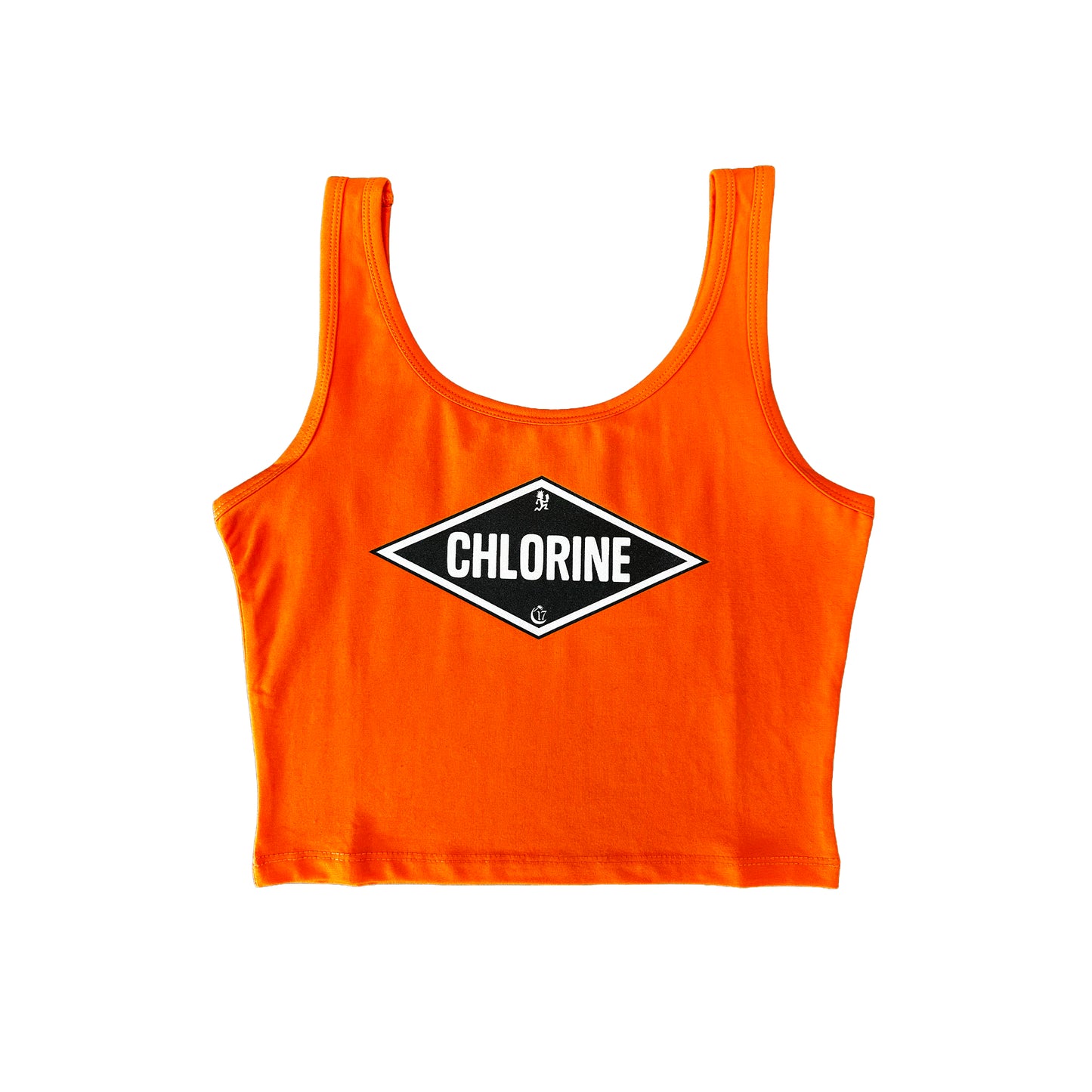 Chlorine Diamond design - Women's tank - Crop Top - Orange