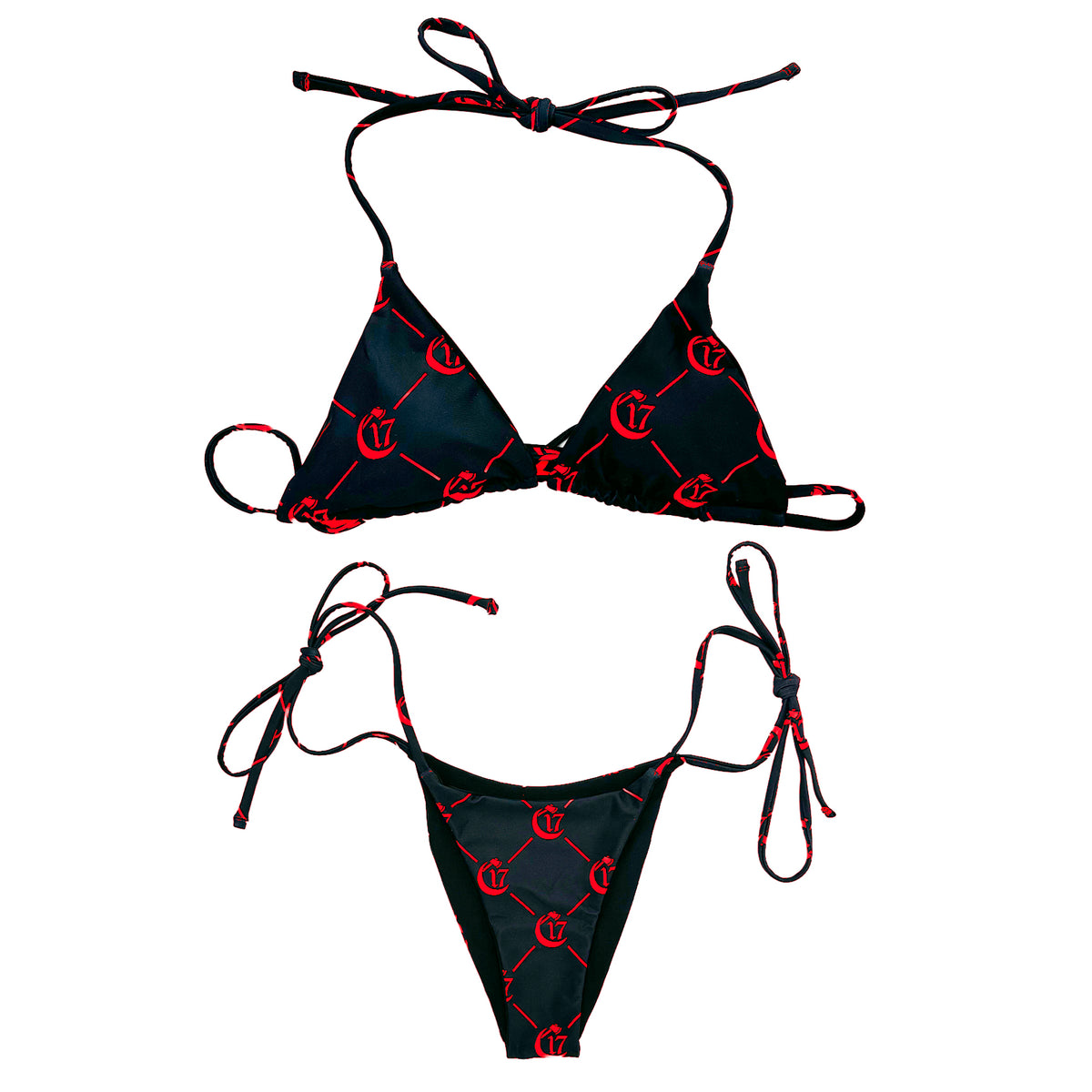 Chapter 17 - Bikini Top & Bottom combo Black and Red