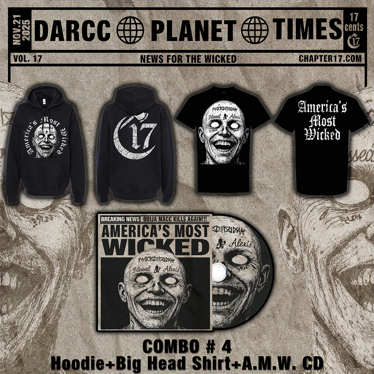Combo 4 - Hoodie + Shirt + America's Most Wicked [PRE-ORDER]