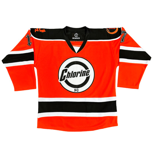 Chlorine  Keep out of Eyes - Hockey Jersey - High Vis Orange