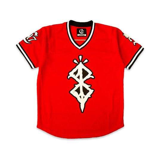 DARCC PLANET - Baseball V-Neck Jersey - RED