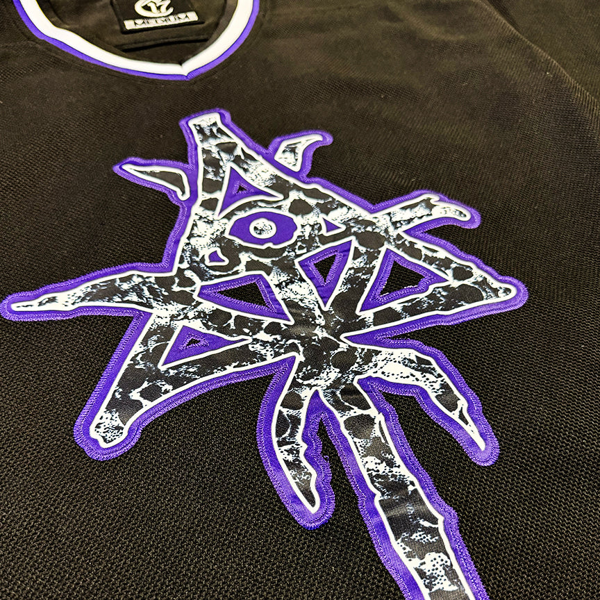 Pyramid of Skulls- Football Jersey - Purple and Black