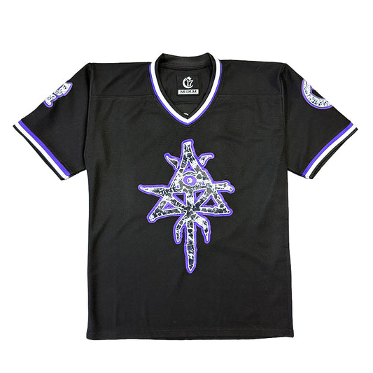 Pyramid of Skulls- Football Jersey - Purple and Black