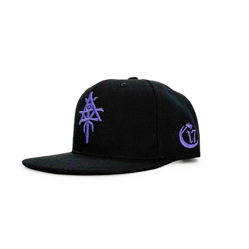 Pyramid of Skulls - Snapback - Black and Purple