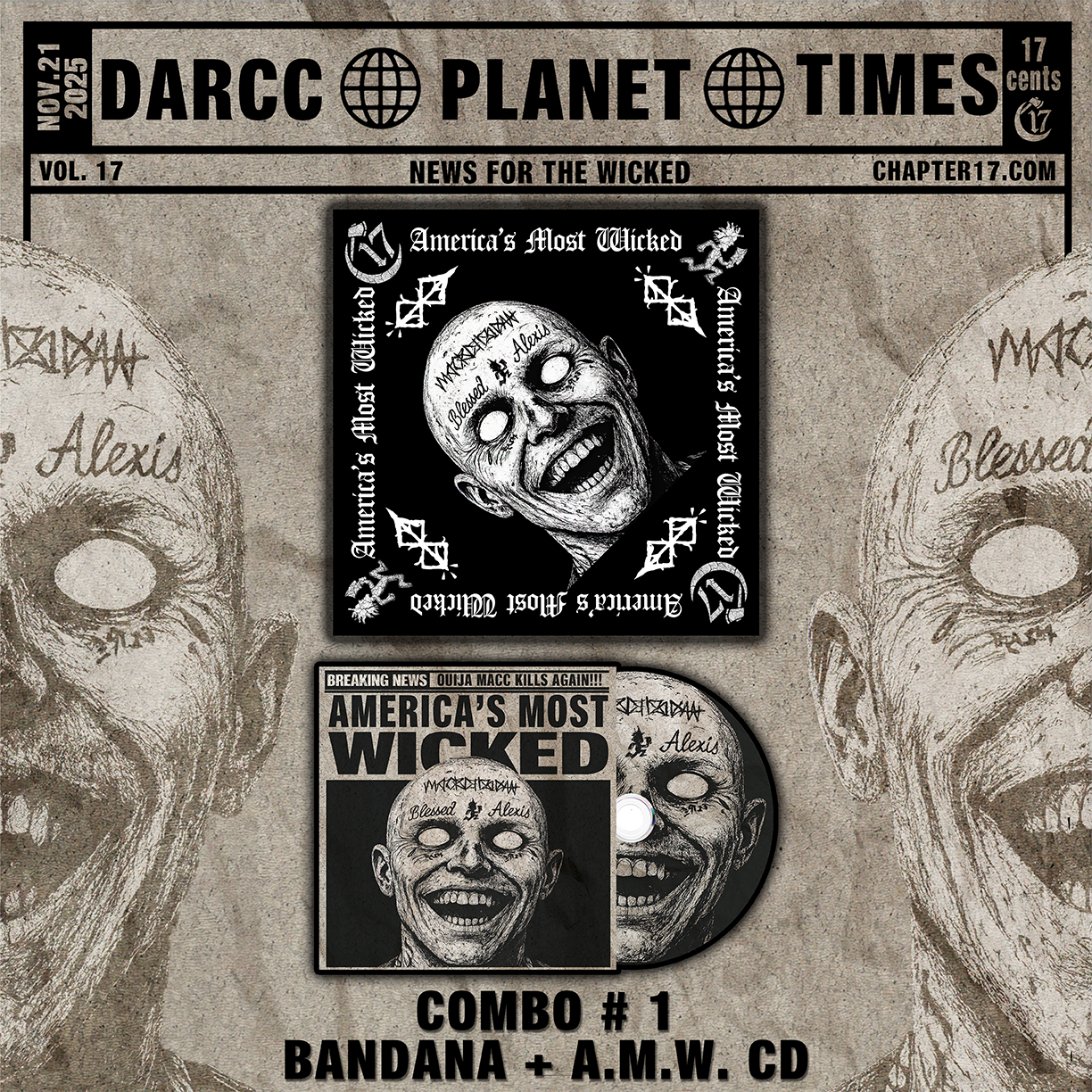 Combo 1 - Bandana + America's Most Wicked CD [PRE-ORDER]